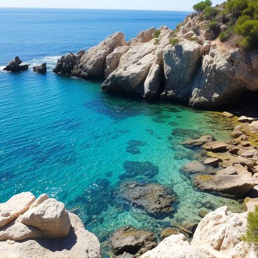 Cala rocosa y aguas turquesas en la Costa Brava
