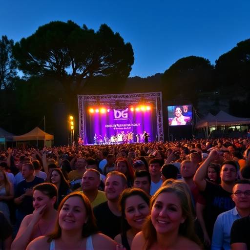 Gran multitud disfrutando de un concierto al aire libre en Barcelona