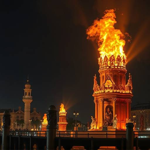 Impresionantes monumentos de las Fallas de Valencia en llamas